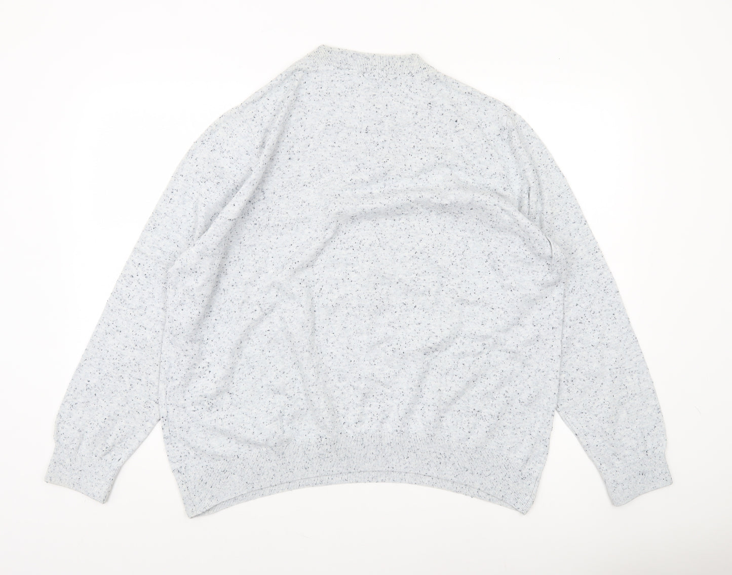 CODE Mens Grey 2XL Henley Knit Jumper Long Sleeve Casual