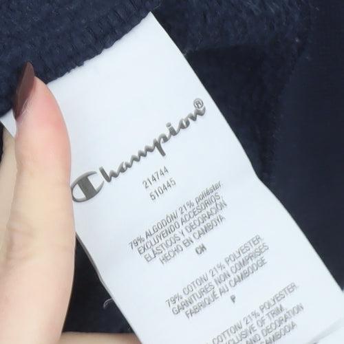 Champion Men's Blue Small Pullover Sweatshirt Logo Crew Neck Fleece