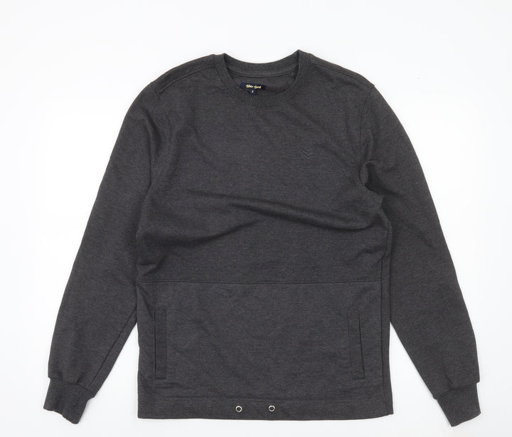 Gio-Goi Mens Grey Small Crew Neck Pullover Sweatshirt