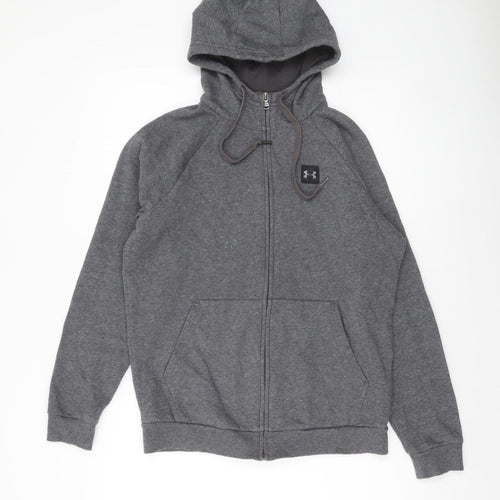 Under Armour Men's Grey Full Zip Hoodie Size S Fleece Lined