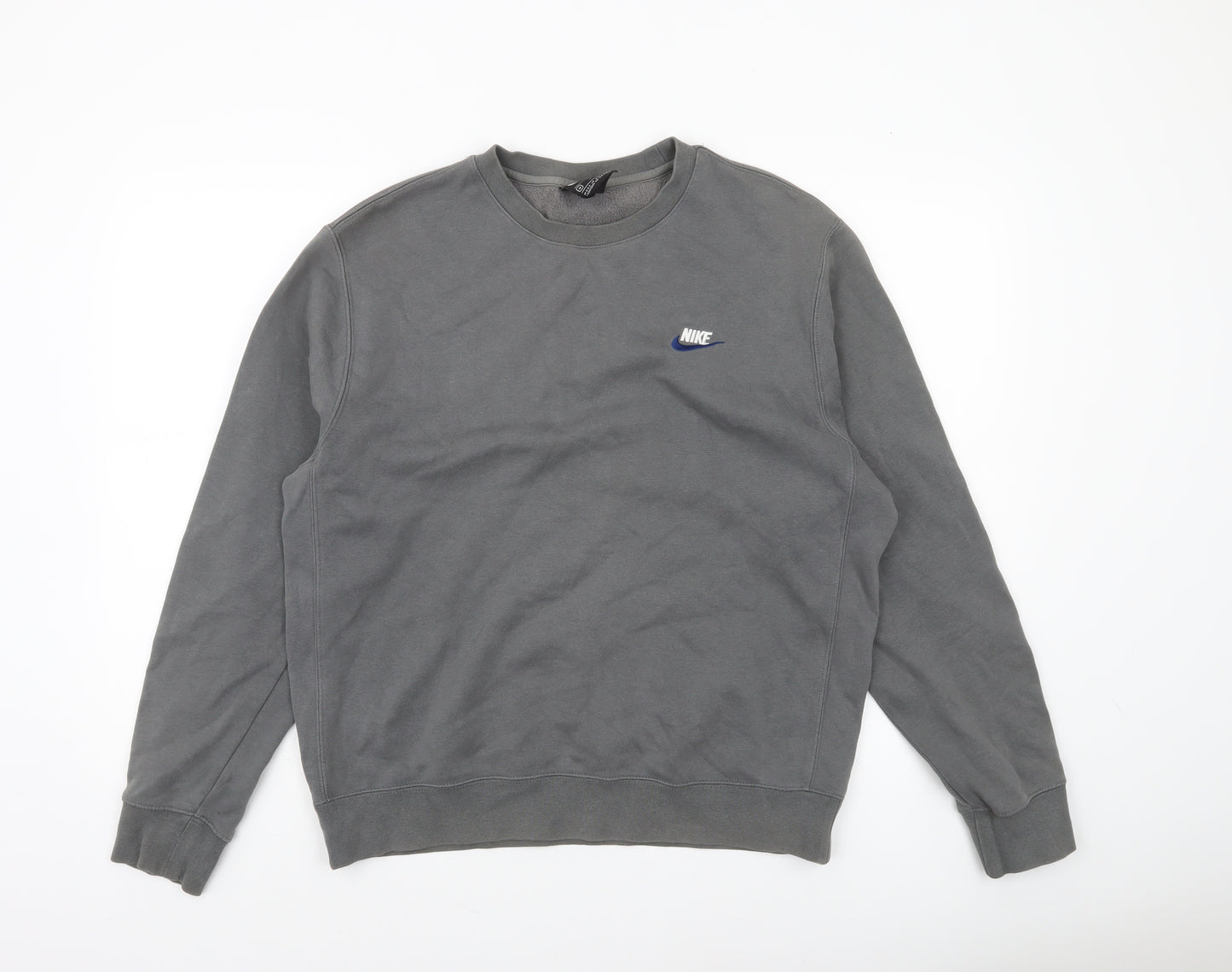 Nike Men's Grey Crew Neck Sweatshirt M Regular Fit Pullover