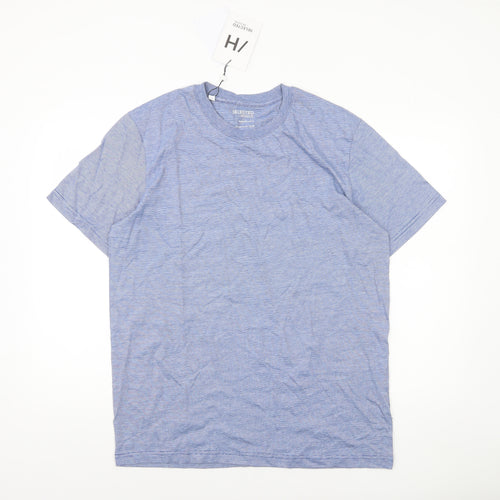 Selected Homme Men's Blue Organic Cotton Crew Neck T-Shirt L