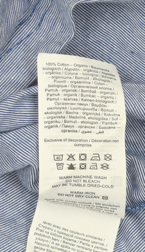 Selected Homme Men's Blue Organic Cotton Crew Neck T-Shirt L