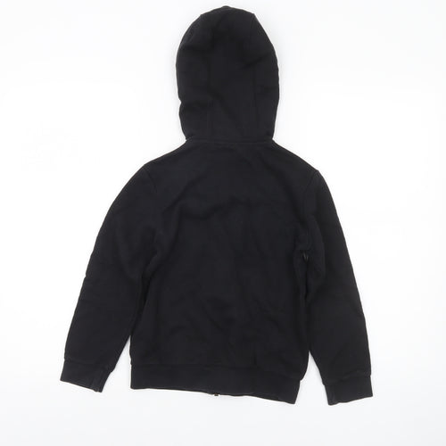 Adidas Boys Black Full Zip Hoodie 7-8 Years Cotton Blend Sportswear