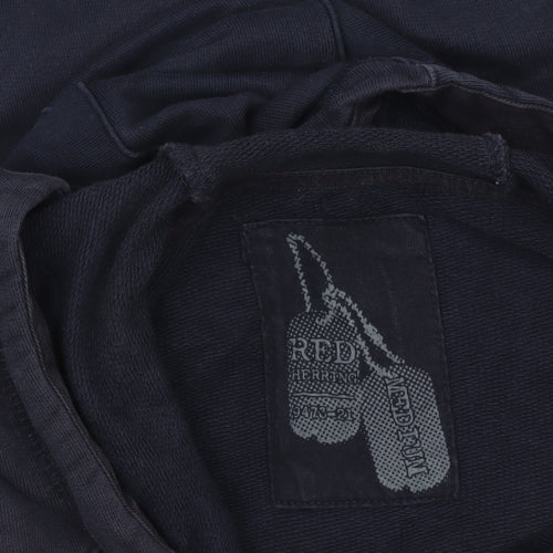 Red Herring Men's Navy Blue Pullover Hoodie Size M Cotton