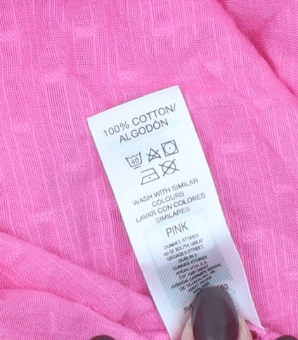 Dunnes Women’s Pink Cotton Short Sleeve Button Blouse Size S