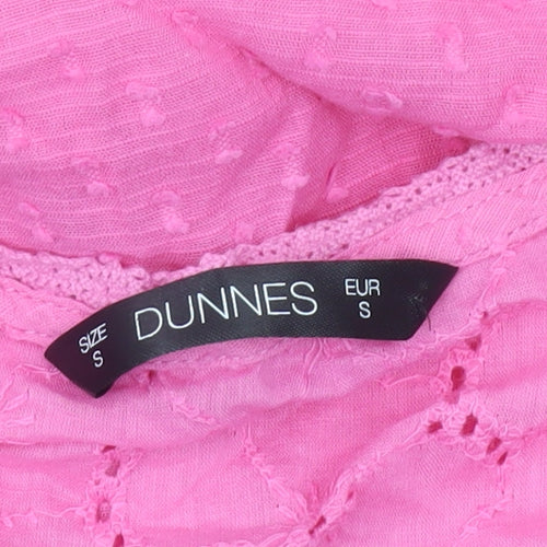 Dunnes Women’s Pink Cotton Short Sleeve Button Blouse Size S