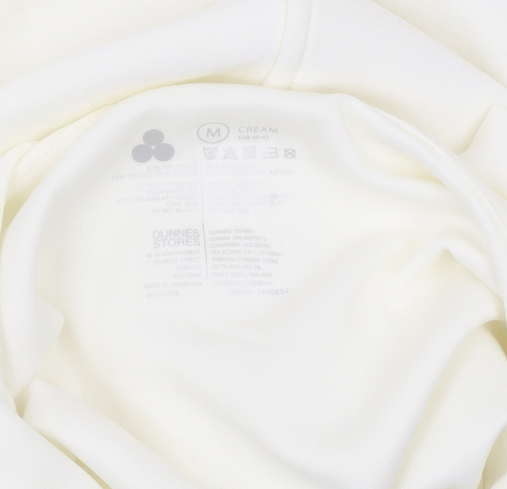 Dunnes Stores Women Cream Pullover Hoodie M Relaxed Fit