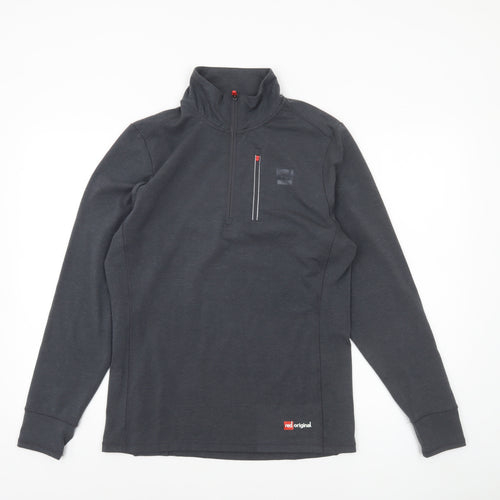 Red Original Men's Grey 1/4 Zip Pullover Sweatshirt S Regular Fit
