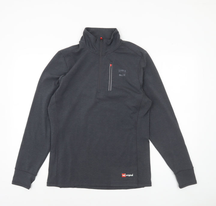 Red Original Men's Grey 1/4 Zip Pullover Sweatshirt S Regular Fit