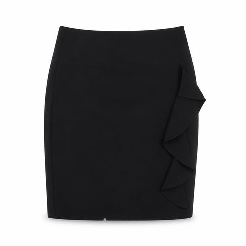 Dorothy Perkins Women’s Black Size 8 Pencil Skirt Ruffle Detail Workwear