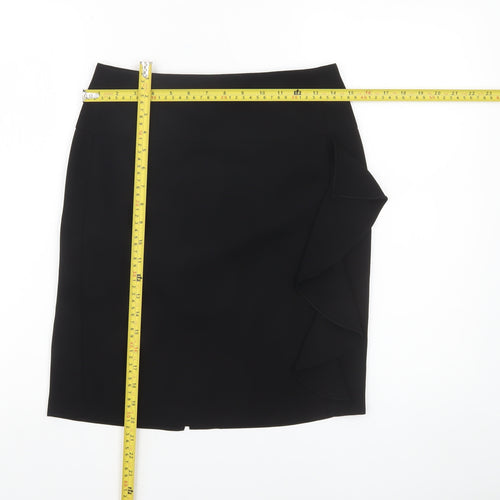 Dorothy Perkins Women’s Black Size 8 Pencil Skirt Ruffle Detail Workwear