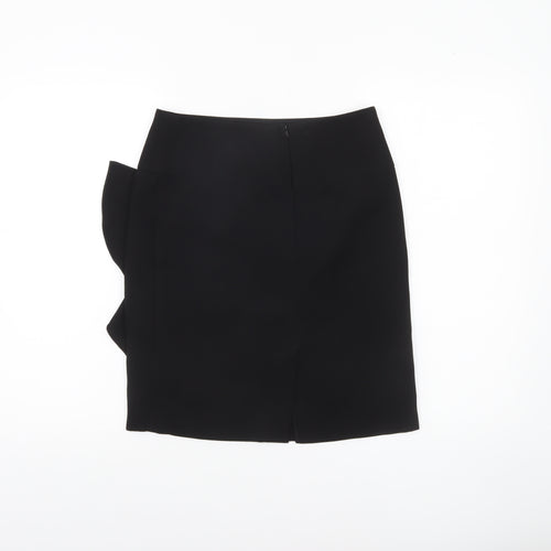 Dorothy Perkins Women’s Black Size 8 Pencil Skirt Ruffle Detail Workwear