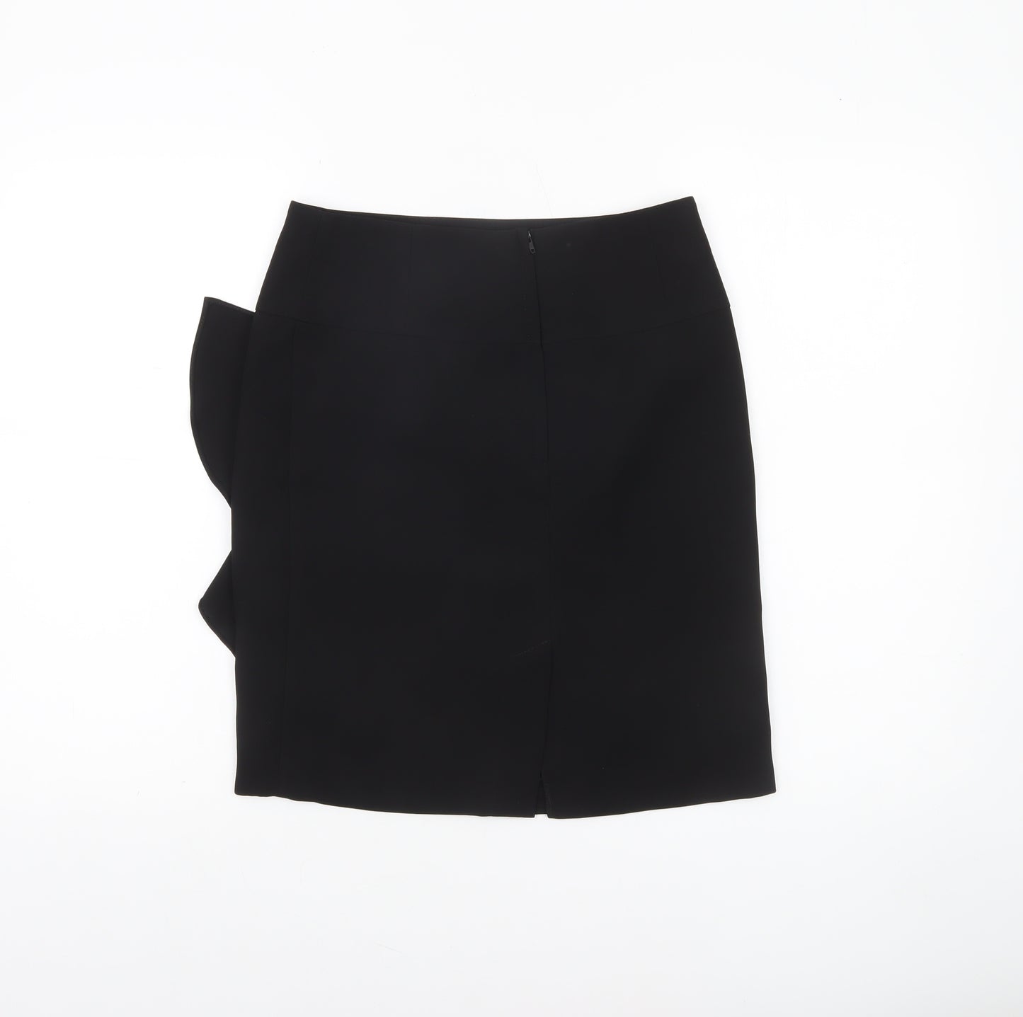 Dorothy Perkins Women’s Black Size 8 Pencil Skirt Ruffle Detail Workwear