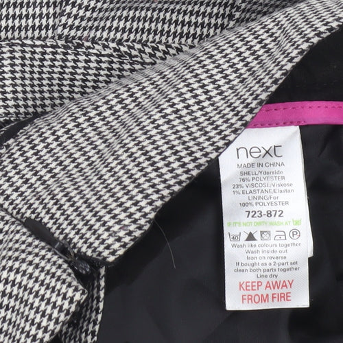 Next Women Grey Houndstooth Pleated Mini Skirt Size 6