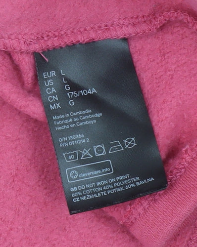 H&M Divided Women’s Pink Pullover Sweatshirt L Crew Neck Long Sleeve