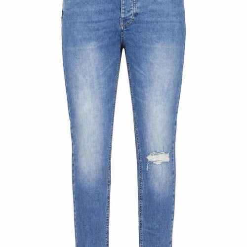 boohooMAN Men’s Blue Skinny Distressed Stretch Denim Jeans Size 34