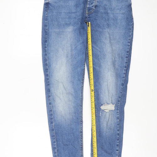 boohooMAN Men’s Blue Skinny Distressed Stretch Denim Jeans Size 34