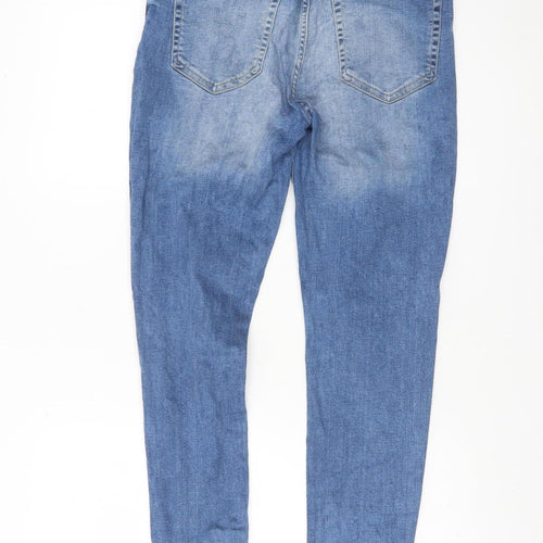 boohooMAN Men’s Blue Skinny Distressed Stretch Denim Jeans Size 34