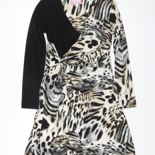 Fran Jane Women’s Multicoloured Animal Print Wrap Dress Size 8