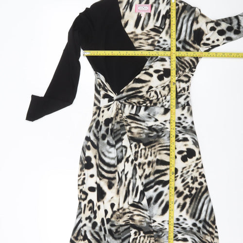 Fran Jane Women’s Multicoloured Animal Print Wrap Dress Size 8