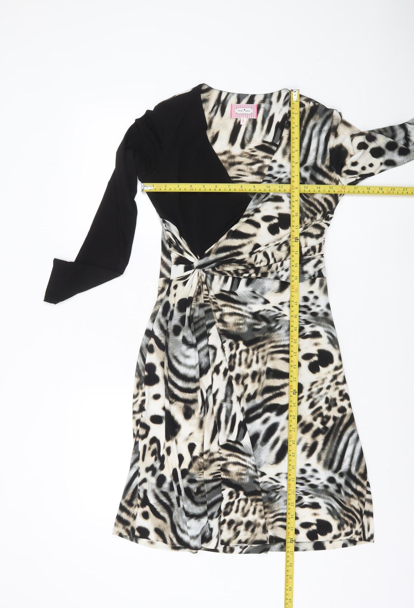 Fran Jane Women’s Multicoloured Animal Print Wrap Dress Size 8