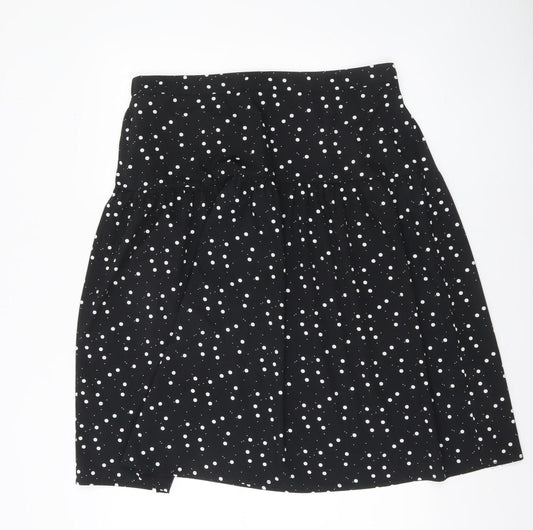 Dunnes Women’s Black Polka Dot A-Line Knee Length Skirt Size 16