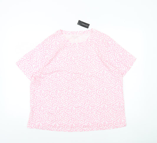 Dunnes Stores Women’s Pink Animal Print Cotton T-Shirt L