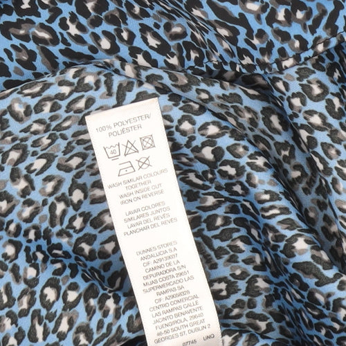 Gallery Women’s Blue Animal Print Long Sleeve Blouse Size 12