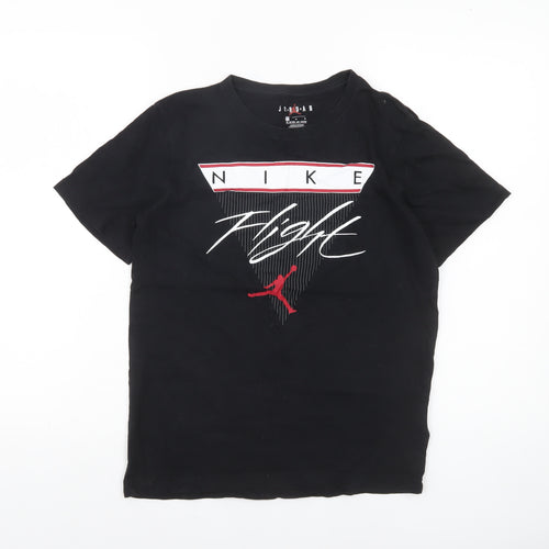 Nike Jordan Boys Black 12-13 Years Flight Graphic Cotton T-Shirt