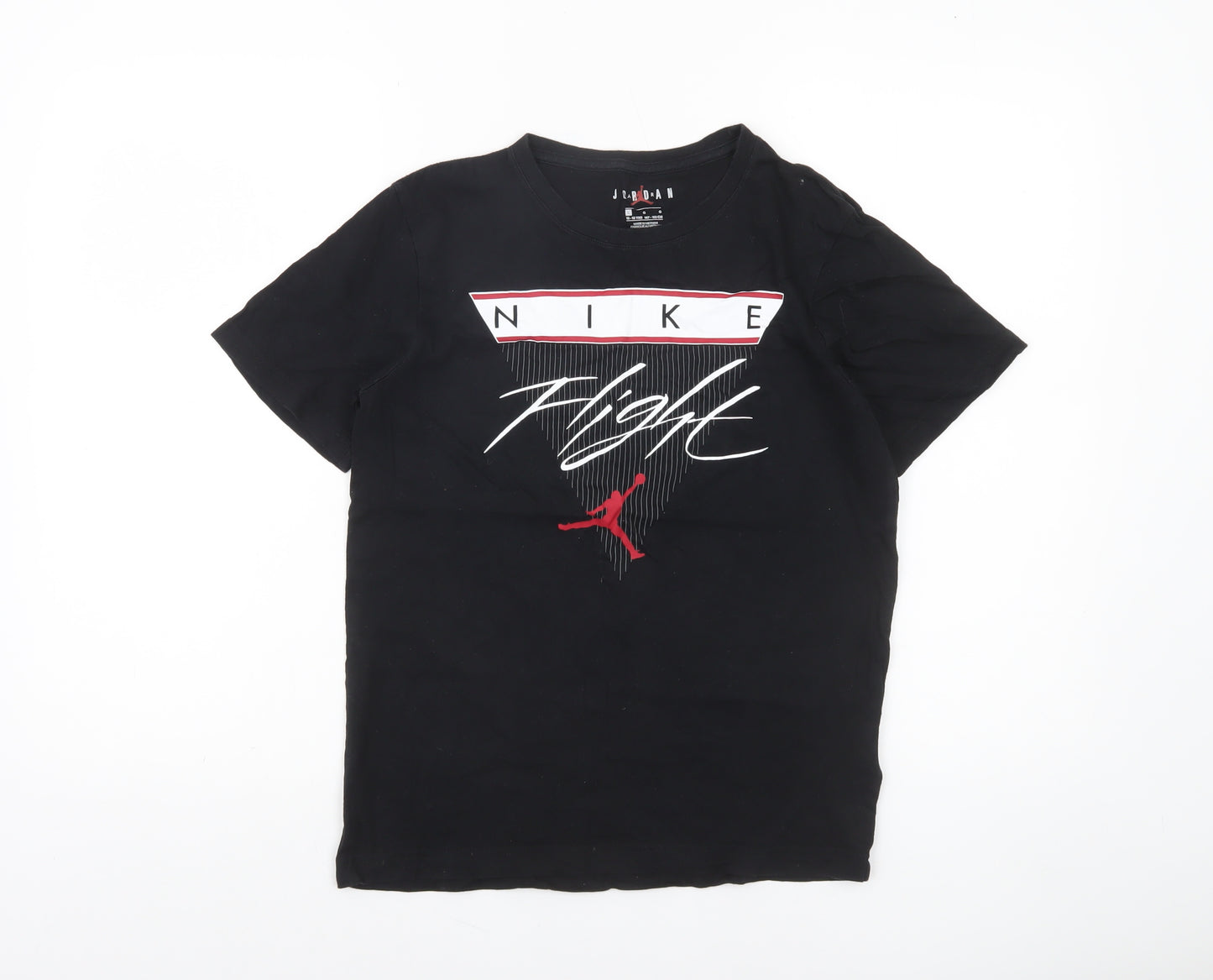 Nike Jordan Boys Black 12-13 Years Flight Graphic Cotton T-Shirt