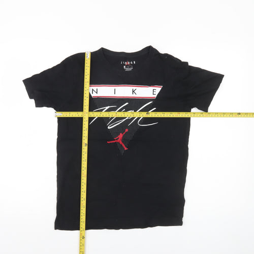Nike Jordan Boys Black 12-13 Years Flight Graphic Cotton T-Shirt