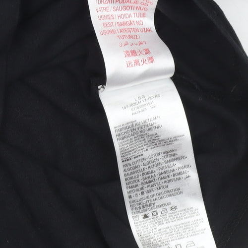 Nike Jordan Boys Black 12-13 Years Flight Graphic Cotton T-Shirt