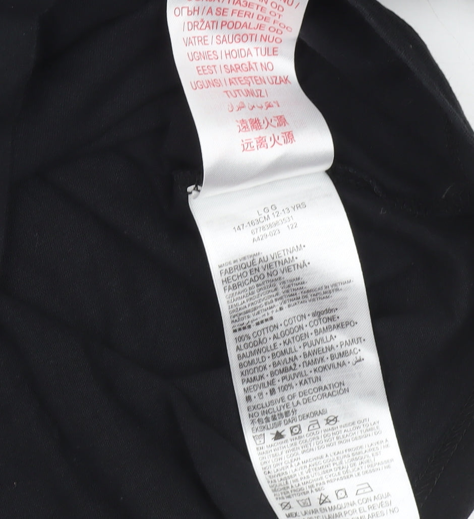 Nike Jordan Boys Black 12-13 Years Flight Graphic Cotton T-Shirt