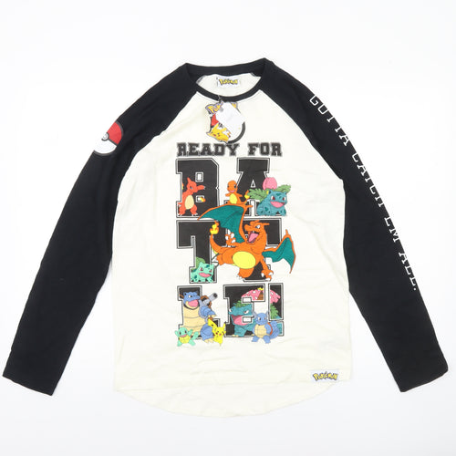 Next Boys Pokémon Black & White Long Sleeve T-Shirt 13 Years Cotton Graphic