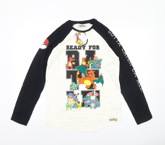 Next Boys Pokémon Black & White Long Sleeve T-Shirt 13 Years Cotton Graphic