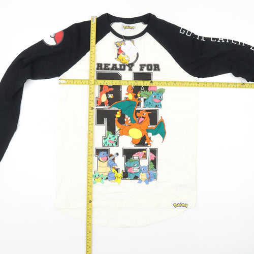 Next Boys Pokémon Black & White Long Sleeve T-Shirt 13 Years Cotton Graphic