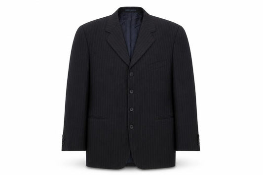 Burton Menswear Black Pinstripe 42in Regular Fit Men's Suit Jacket