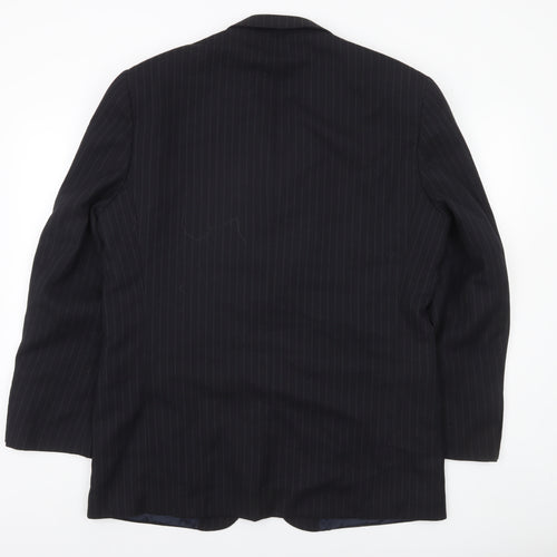 Burton Menswear Black Pinstripe 42in Regular Fit Men's Suit Jacket