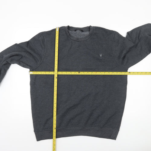 Very Man Men’s Grey Crew Neck Pullover Sweatshirt L Fleece Cotton Blend