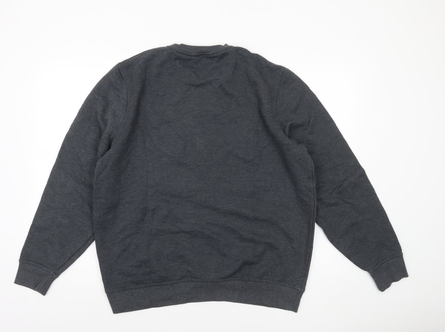 Very Man Men’s Grey Crew Neck Pullover Sweatshirt L Fleece Cotton Blend