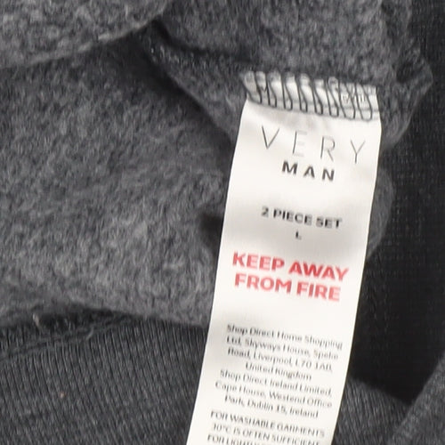 Very Man Men’s Grey Crew Neck Pullover Sweatshirt L Fleece Cotton Blend