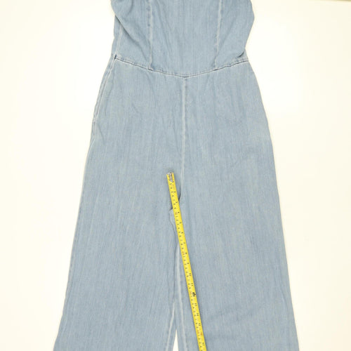 Primark Denim Co Light Blue Denim Jumpsuit Women's Size 10 Wide Leg