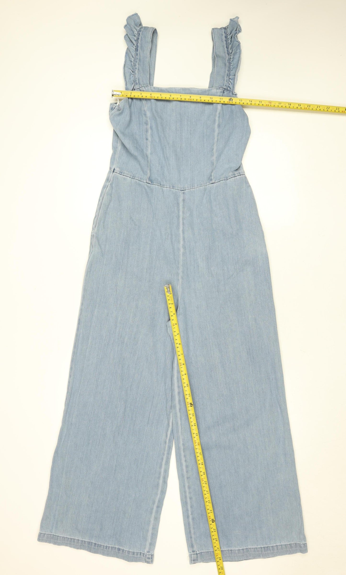 Primark Denim Co Light Blue Denim Jumpsuit Women's Size 10 Wide Leg