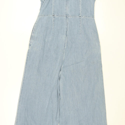 Primark Denim Co Light Blue Denim Jumpsuit Women's Size 10 Wide Leg