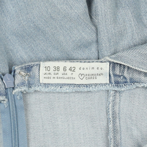 Primark Denim Co Light Blue Denim Jumpsuit Women's Size 10 Wide Leg