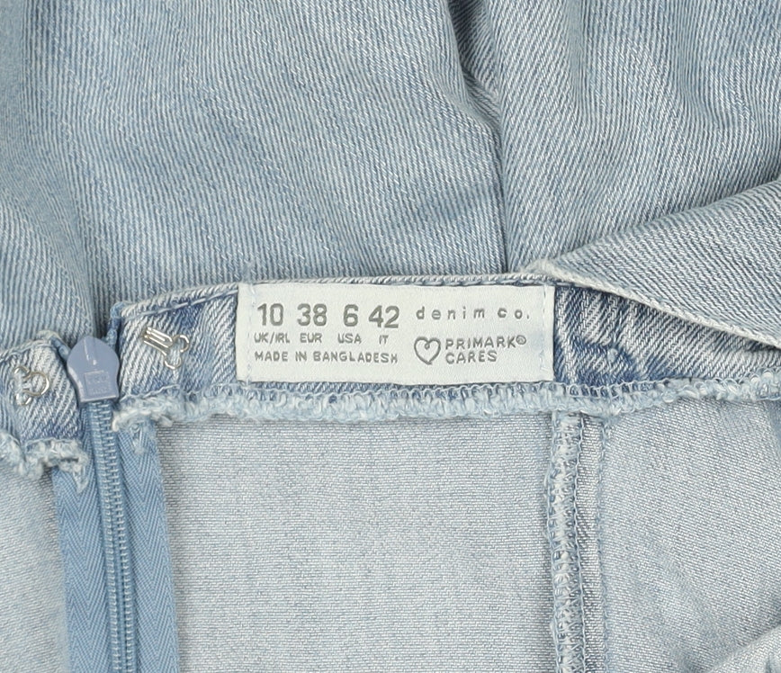 Primark Denim Co Light Blue Denim Jumpsuit Women's Size 10 Wide Leg