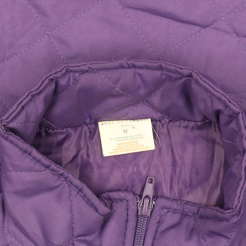 Anne de Langy Womens Purple Quilted Waistcoat M Full Zip