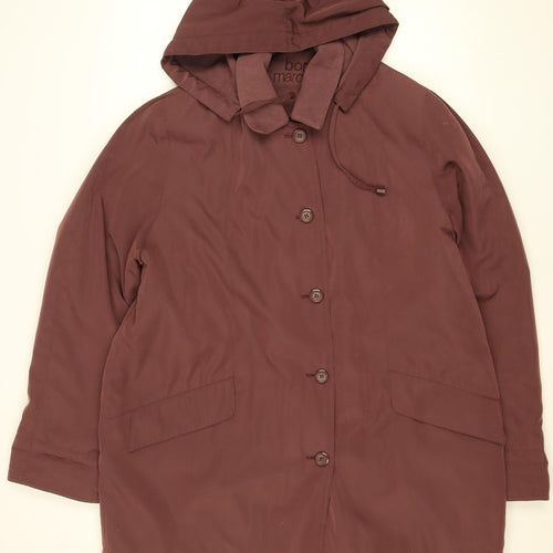 Bonmarché Women’s Brown Hooded Mid-Length Rain Coat Size M