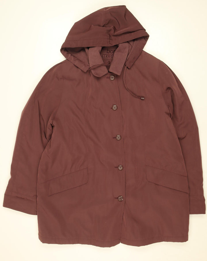 Bonmarché Women’s Brown Hooded Mid-Length Rain Coat Size M